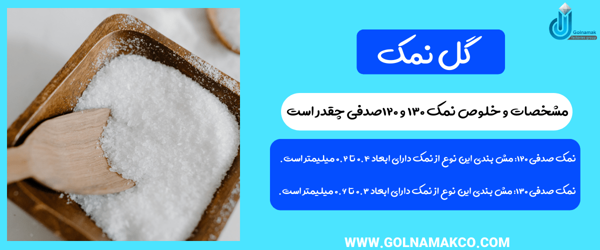 مشخصات و خلوص نمک ۱۳۰ و ۱۲۰صدفی چقدر است